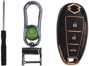 SIAGO 3 Button Car Key Cover Compatible For Maruti Suzuki | Baleno | Ciaz | With Key Chain