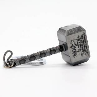 MK MK Thor Hammer Marvel Avengers Superhero Silver Metal Ring Key Chain