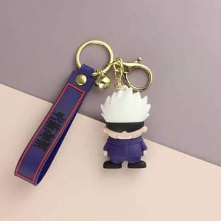 kawaii kart Jujutsu Kaisen Chibi Keychain - Gojo Satoru | Premium 3D Rubber Figure keyring Key Chain