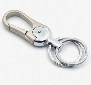 Jdp Novelty Stylish Hook Locking Silver Metal Carabiner Double Ring Metal KeyChain.8015 Key Chain