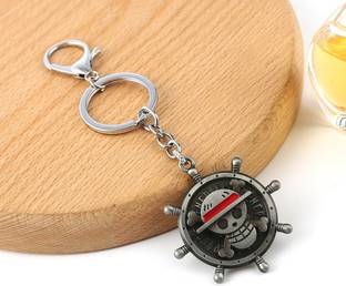 Newview One piece Anime Silver Rotating Spinning Metal Keychain Key Chain Key Chain