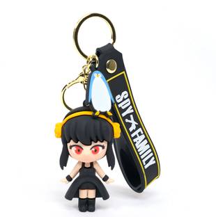 Daiyamondo Bring Spy Comedy Manga Stylish Yor Forger In 3D Rubber Keychain Wid Long Ribbon Key Chain