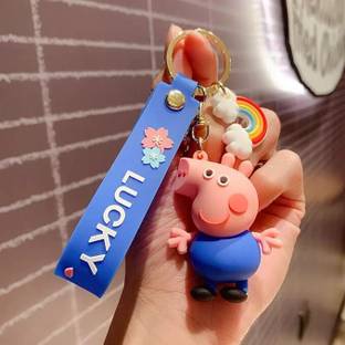 WEZO 3D Cute Pig Keychain (Pack of 1) Peppa Pig Key Chain
