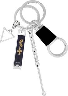KYP Fashion Ear Cleaner Ear Pick Nail Cutter clipper With Keyring Stylish Triangle Pendant Key Chain