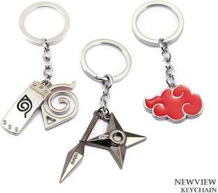 Newview Anime Naruto Acrylic Konoha Symbol Akatsuki Red Clouds Akatsuki Anime Keychain Key Chain