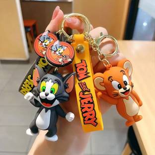 GT Gala Time Combo of Tom & Jerry 3D Key Chain Metal Key Ring Birthday Gift Boy Girl Silicone Key Chain