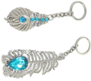 Jdp Novelty 2pcs Set of Oh My God OMG Metal Feather Keychain and Keyring. Key Chain