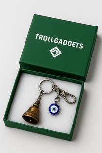 trollgadgets Guardian Bell Key chain for Bike & Car Tibetan Texture with Evil Eye Key Chain