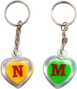 swagtreg Heart Shape N & M Alphabet Combo Plastic Key Chain