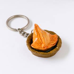 Esmaric Samosa Keyring | Miniature Food Keyring | Best gift item | Unique Handmade Key Chain
