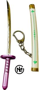 GKM Anime Unsharped Samurai Katana Keychain & Scabbard zoro Demon Slayer (Type - 8) Key Chain