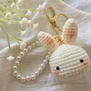 SNOWY SHOP Bunny Soft Plush Toy Keychain – Stuffed Rabbit Bag Charm & Keyring for Girls Key Chain