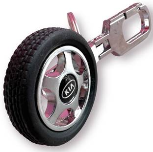 NSV KIA Rotating Tyre Logo Keychain | Rotating Wheel KIA Logo Car Keychain Key Chain