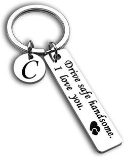 M Men Style Drive Safe Keychain 26 Letters Keychain Giftfor Boyfriend Couple Husband(C)Ky13 Key Chain