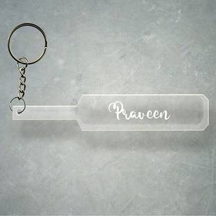 SY Gifts Cricket Bat Logo Design With Praveen Name Key Chain
