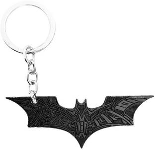 RR Boutique Black Heavy Metal Batman Logo 3D Keychain Key Chain