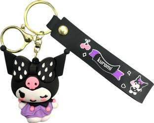 HappierYou Kuromi 3D Silicone Keychain with Amazing Belt or Ribbon | Sanrio Kuromi Keychain Key Chain