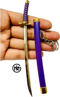 GKM Anime Unsharped Samurai Katana Keychain & Scabbard zoro Demon Slayer (Type - 22) Key Chain