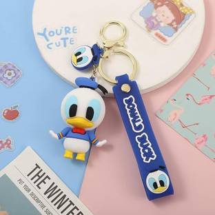GKM Cartoon 3D Donald Duck pvc keychain with hook Key Chain