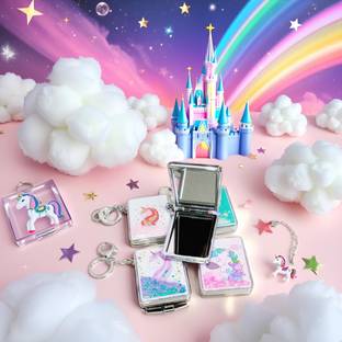 APNA KANHA Rectangular Shape Portable Pocket & Makeup Mirror for Women Key Chain
