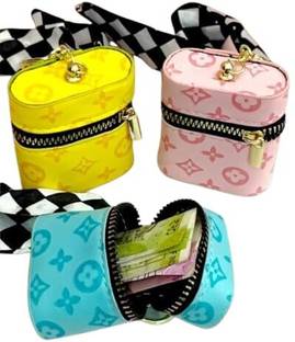 AMANVANI Mini Purse Keychain, Mini Purse Charm, Coin Purse, Earbuds Cover Coin Pouch Key Chain