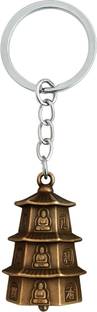 ANIKRAFT Bronze Temple Bell Keychain | Tibetan Bell Guardian Bell| Antique Temple Bell Key Chain