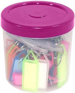 KP2 50 Pcs Multicolor ID Name Keyrings Key Chain