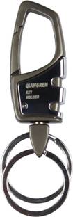 Flipkart SmartBuy Black Metal Hook with Double Rings Keychain Holder for Bike Car Office Key Chain