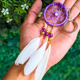 Cozzy Dera Handmade Dream Catcher Beads feather Key Chain for Home, Office, Multiuse 20 cm Key Chain