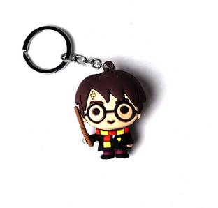 Daiyamondo Harry Potter 3D stand Keychain with stick in hand with box Packing Keychain Key Chain