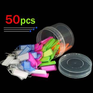 Novelty Store 300 Pcs Multicolor ID Name Keyrings & Keychains Key Tags with Label Key Chain