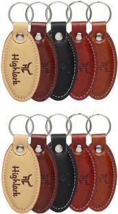 Highlark Men & Women KC_011((Set of 5)Pack of 2 ) Attractive Premium Leather KC011 Key Chain