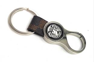 Jdp Novelty Round Shape Leather Metal Keychain for royal enfield Bike Made Like a Gun. Key Chain