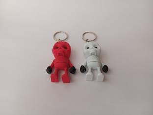 Graceful polygon Skeleton Plastic Keychain Halloween Style Accessory for Bags & Keys Pack of 2 Key Chain