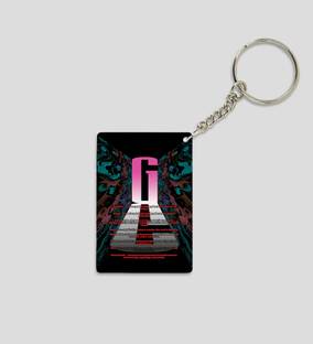 Special Trend Hub Glowing Letter G with Word Power Style Printed Keychain Pack of 2 Key Chain