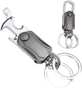 WROPZO Multifunction Keychain 5 IN 1 Heavy Duty Dual Ring Metal Keychain with Cutter Key Chain