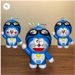 YUGDEEP Cute Doraemon Face Changing Toy Keychain with working Bamboo Copter Key Chain