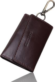 TANSTITCH Full Grain Leather Keychain | Brass Finish Metal Fittings | Rust Proof Fittings Key Chain