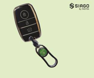 SIAGO 3 Button Car Key Cover Compatible For Kia Sonet | Carens | With Key Chain