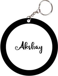 SY Gifts Akshay Name Black Keychain Key Chain