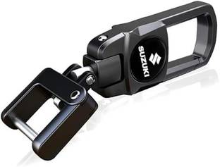 Bluedeal Black Dual Side Logo Keychain for Suzuki/Dzire/Swift/Breeza/Scross/Baleno/Alto Key Chain