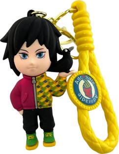 Kraft Crate Giyu Tomioka(Kasugai Crow) Inspired 3D Rubber Keychain|Demon Slayer Collectible| Key Chain