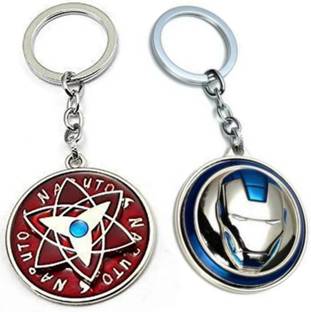 Jainsburys Combo of Naruto spinning rotating keychain & Ironman Face Rotating keychain Key Chain