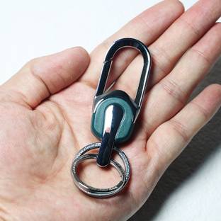 Jdp Novelty Stylish Hook Locking Silver Metal Carabiner Double Ring Metal KeyChain.8035 Key Chain