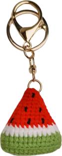 Snowys Shop Handmade Crochet Watermelon Keychain for Girls- Cute Yarn Charm, Bag Accessory Key Chain