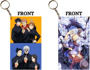 Hariyaali Enterprises LLP GOJO OLD AND NEW GROUP X LUFFY GEAR 5 SIDE EYE Unique Style 2 pcs Combo Key Chain