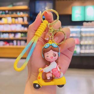 VAPRIF Keychain Yello Scooter Girl Key Accessory for Girls and Boys Perfect Gift Idea Key Chain