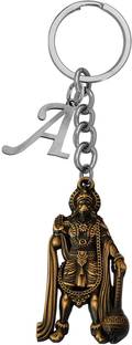 Shiv Jagdamba Lord Hanuman Bajirang Bali With Initial Letter Alphabet-A Shivkey2022371 Key Chain