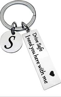 Myurawells Drive Safe Keychain Key Rings Gifts for Boyfriend Birthday Keychain Silver Key Chain