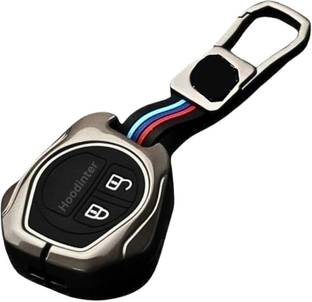 Hoodinter Metal Key Cover Compatible with Swift, Baleno, Brezza, Ciaz, Wagonar, Fronx Key Chain
